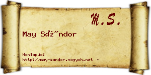 May Sándor névjegykártya