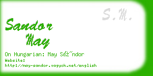 sandor may business card